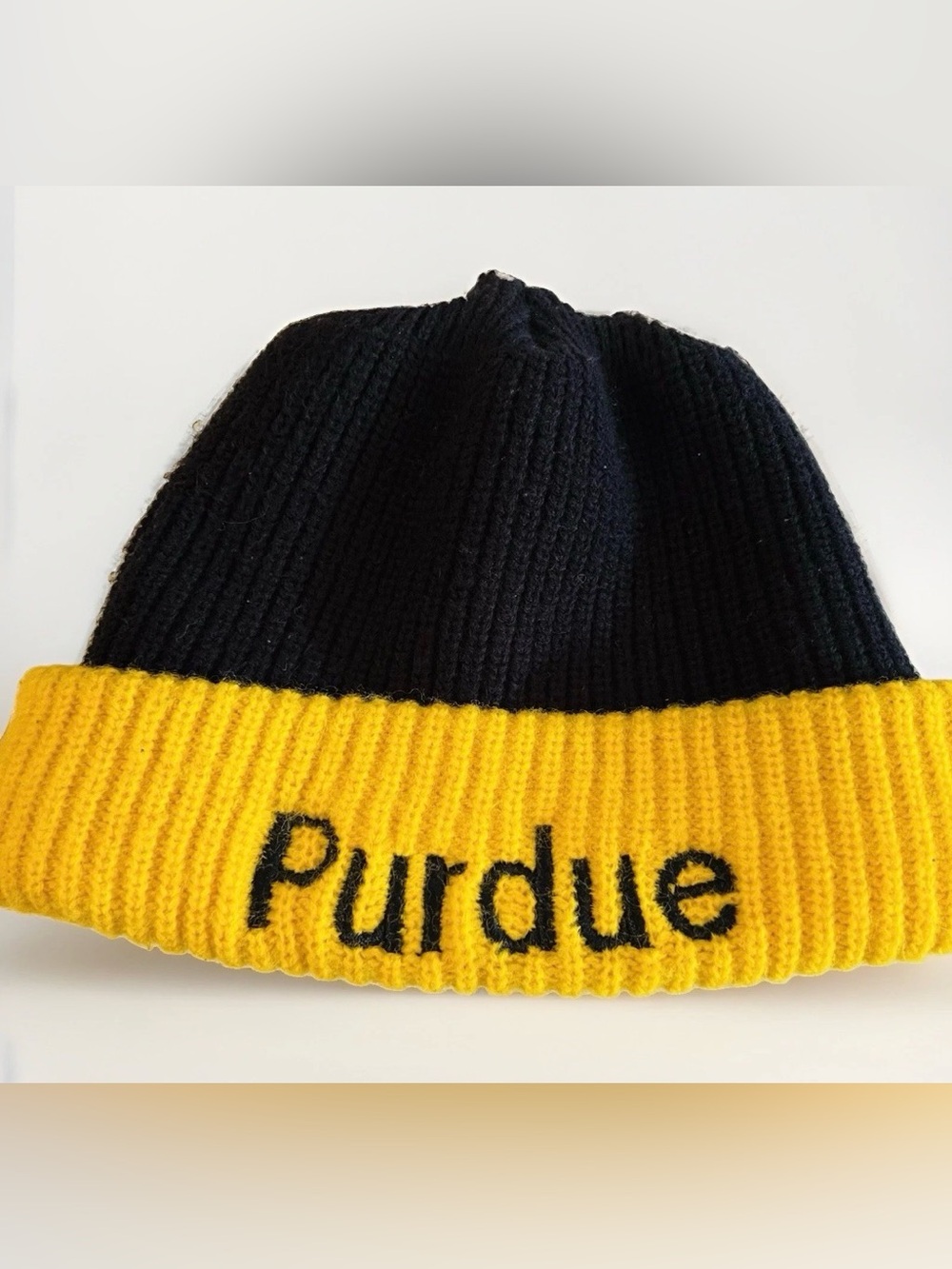 Purdue Boilermakers Vintage Team Knit Beanie Hat Black Yellow One Size